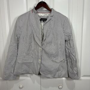 Talbots Blazer 16P Petite Striped Career Jacket Nautical Stretch Lined Classic